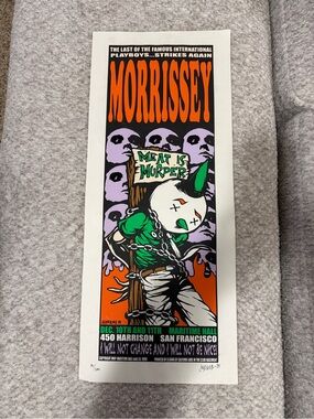 RARE Morrissey Meat is Murder Maritime Hall Poster Jermaine Rogers 1999 Smiths